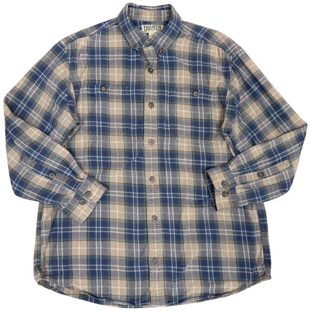 EUC Men's DULUTH TRADING Free Swingin' Flannel‎ Relaxed Fit Shirt | Size L